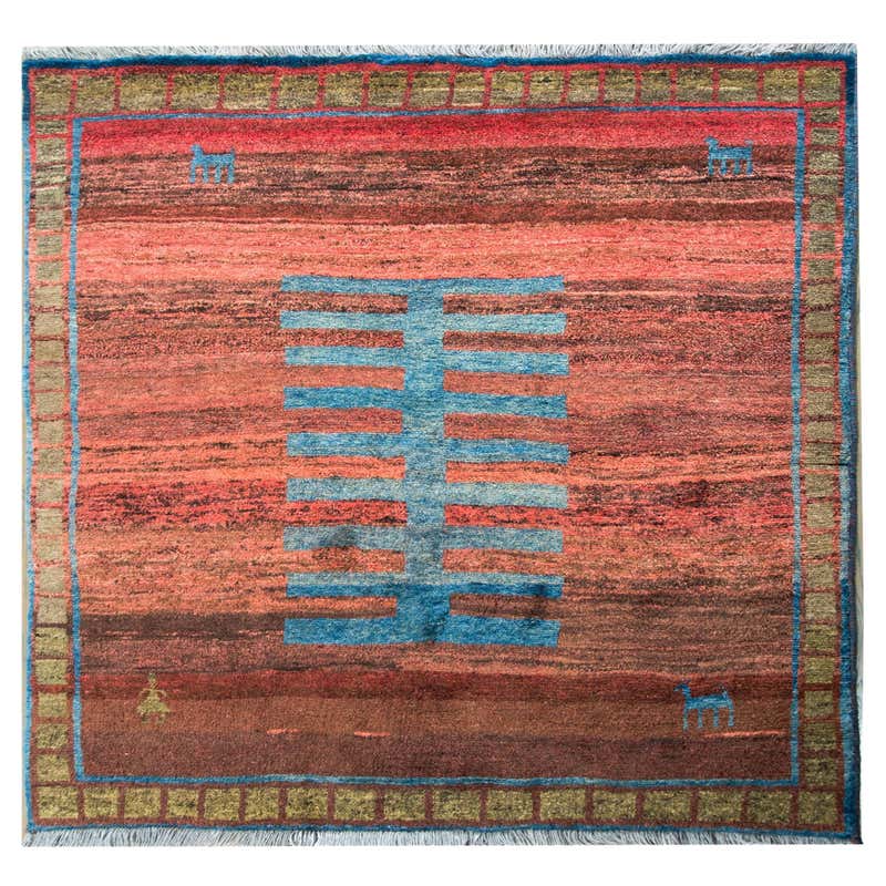 Early 20th Century Kashkooli Gabbeh - Geometric Nomadic Persian Rug For ...