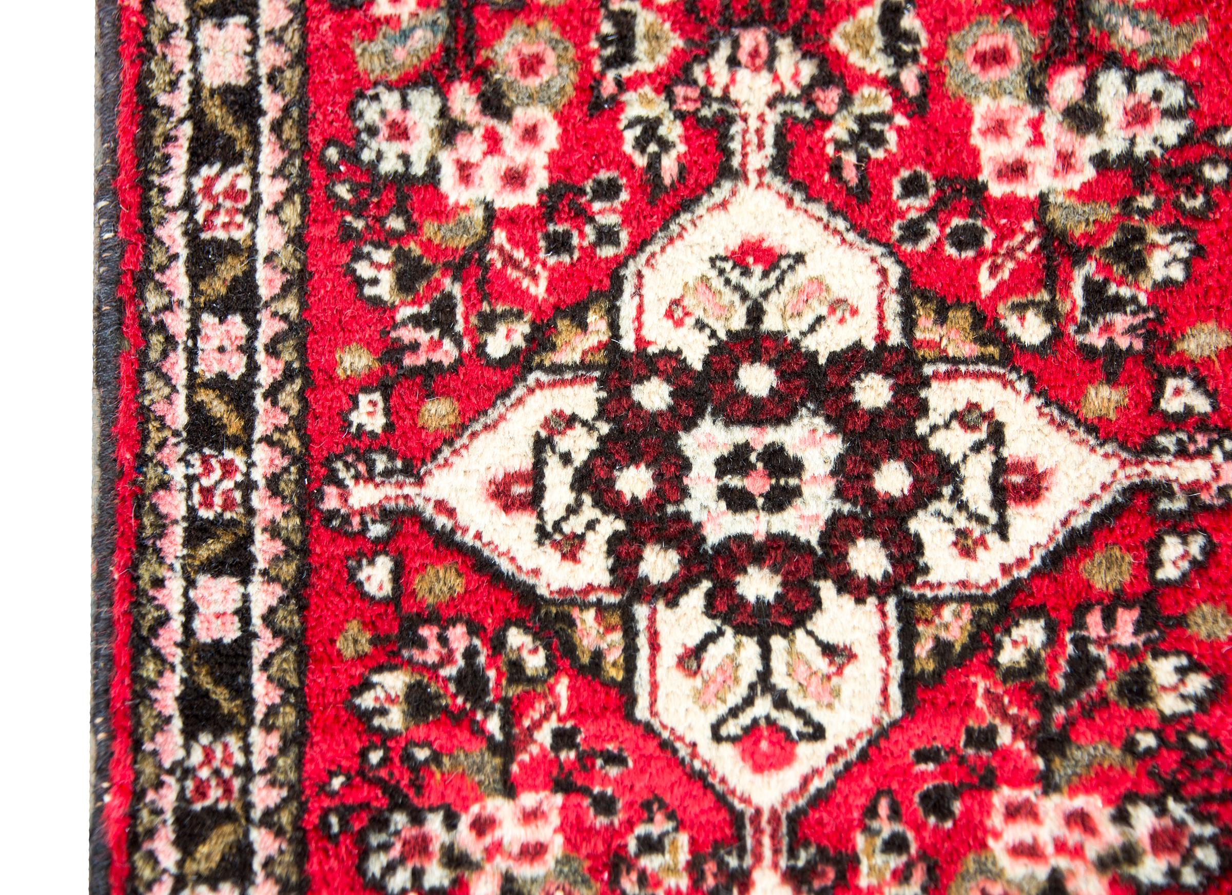Hand-Knotted Mid-20th Century Persian Hamadan Rug For Sale