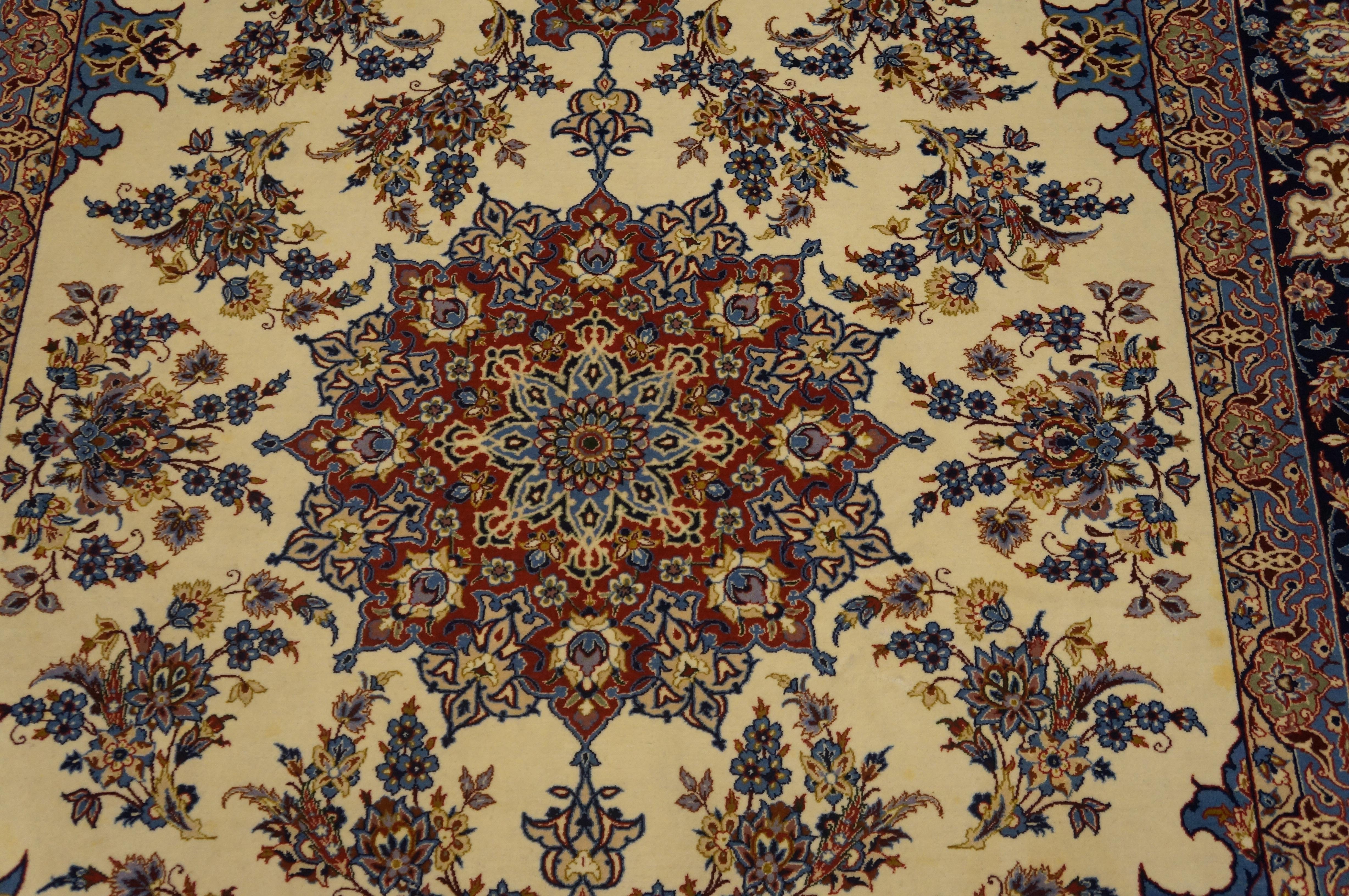Wool Mid-20th Century Persian Isfahan Carpet