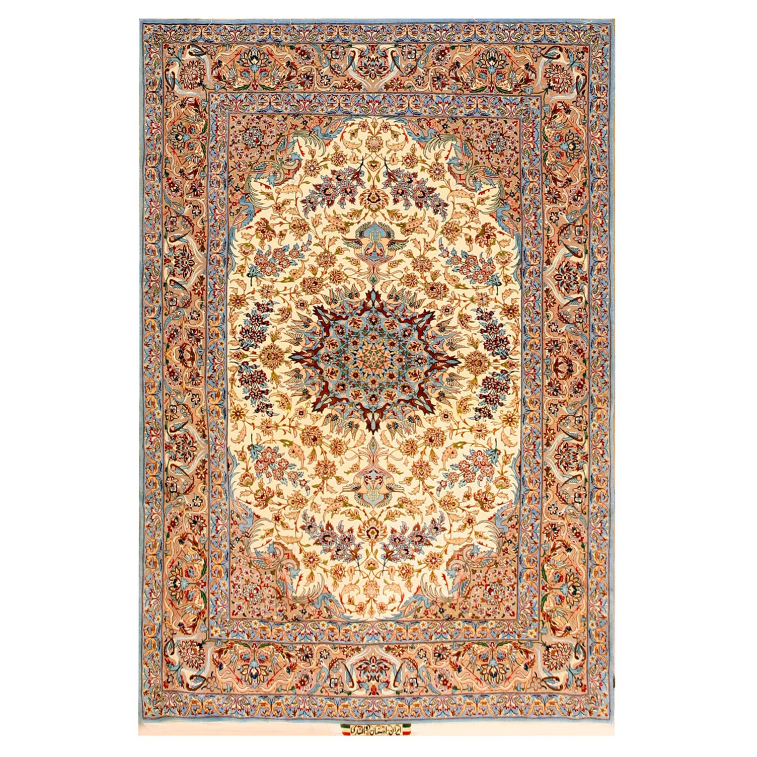 Tappeto persiano Isfahan della metà del XX secolo ( 4'11" x 7'3" - 150 x 222 )