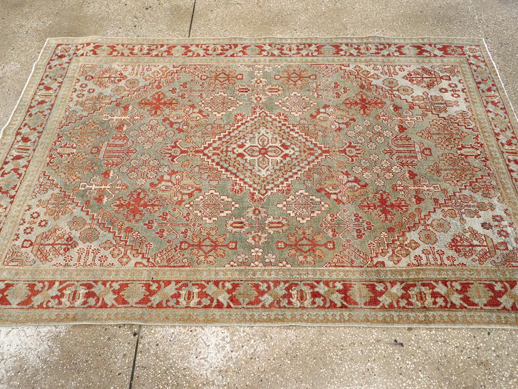 Hand-Knotted Mid-20th Century Persian Joshegan Accent Rug For Sale