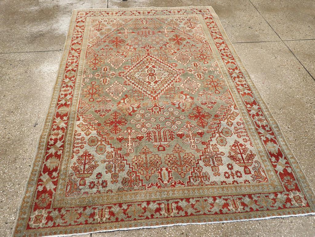 Wool Mid-20th Century Persian Joshegan Accent Rug For Sale