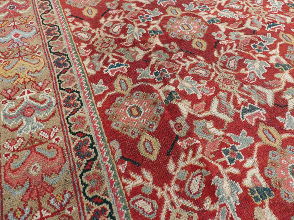 Mid-20th Century Persian Mahal Accent Carpet (Rustikal) im Angebot