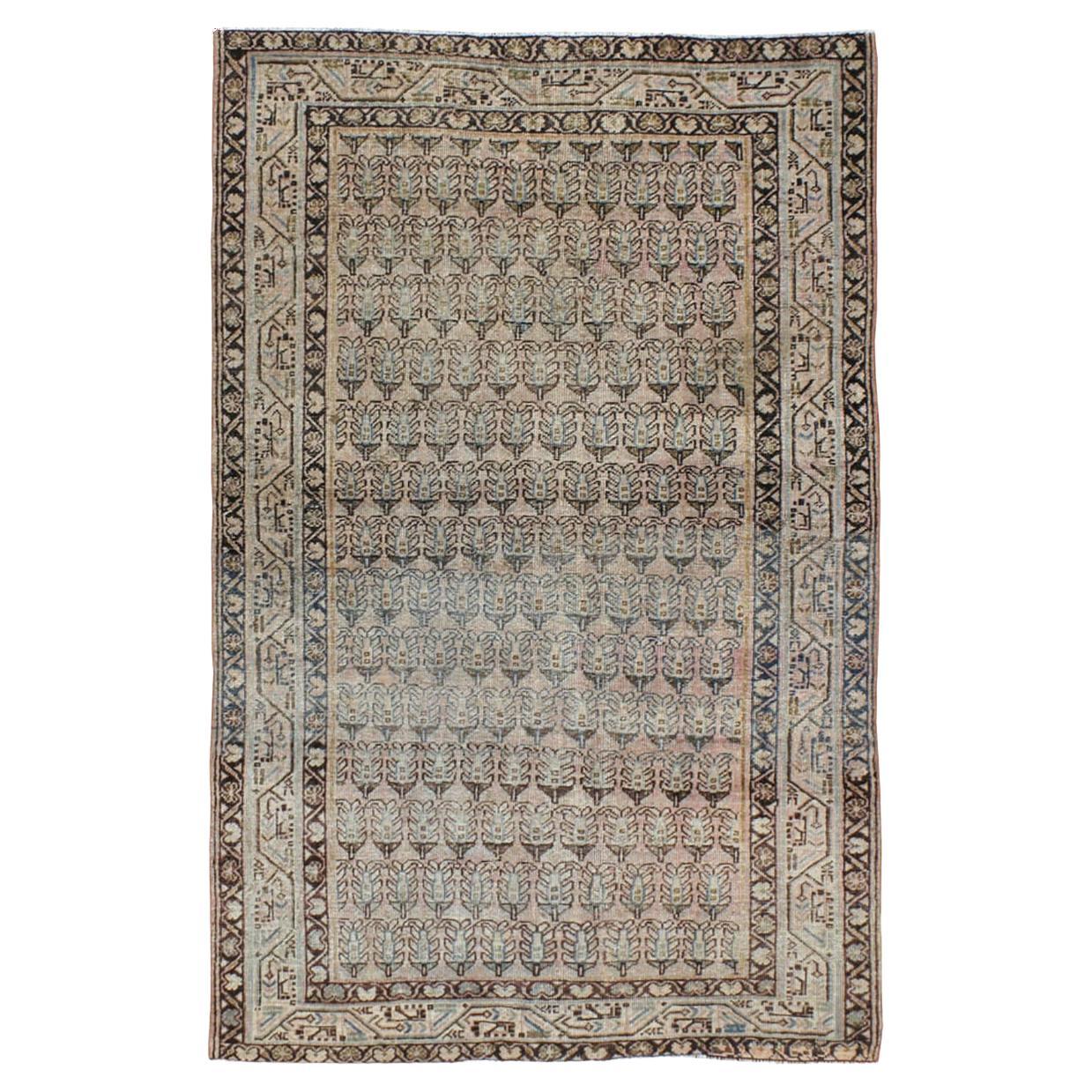 Mid-20th Century Persian Mahal Accent Rug