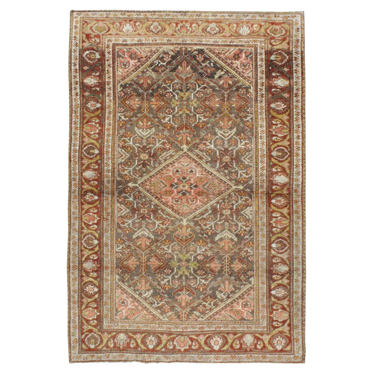Mid-20th Century Persian Mahal Accent Rug