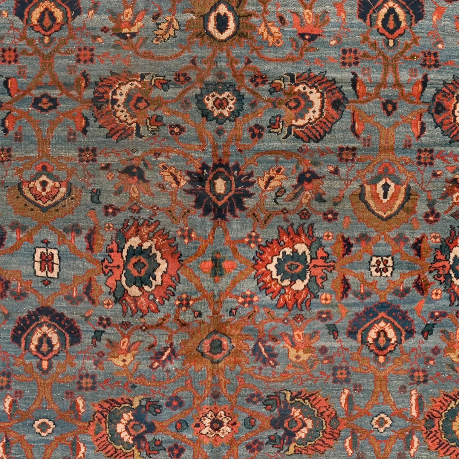 Hand-Woven Mid-20th Century Persian Mahal Rug For Sale