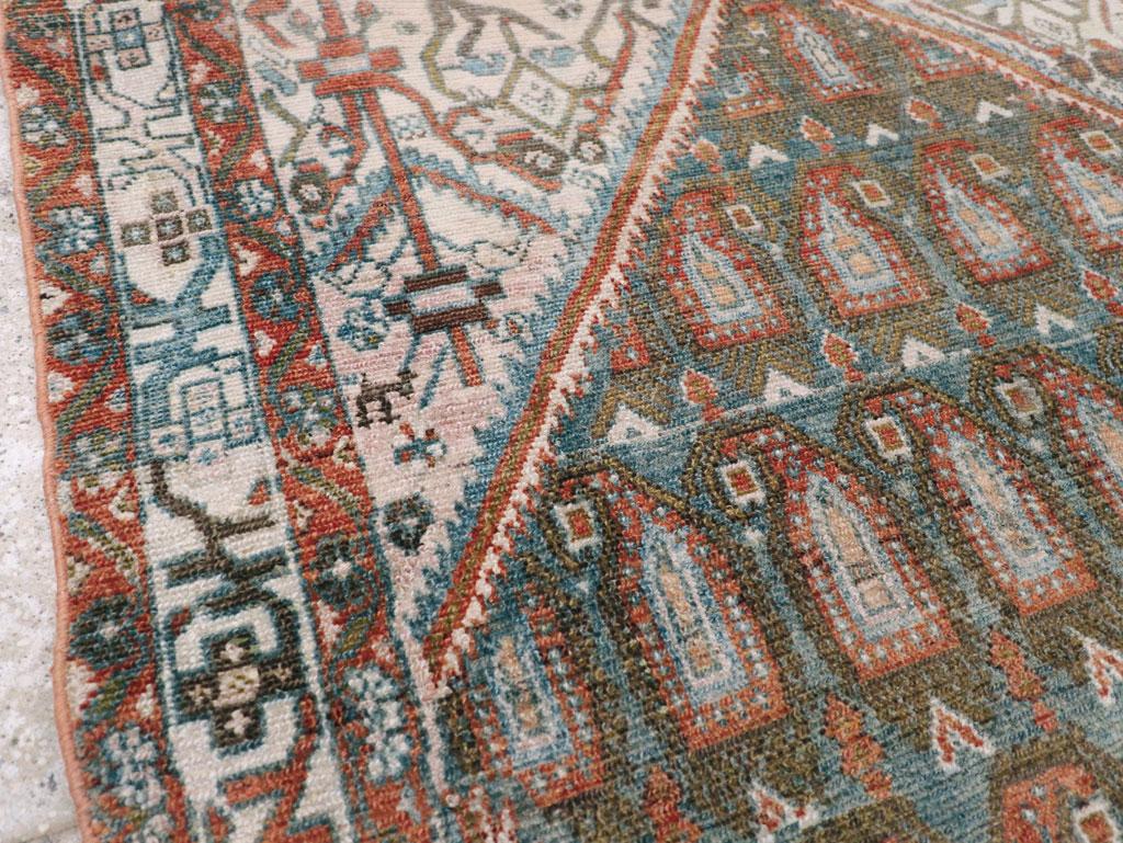 Hand-Knotted Mid-20th Century Persian Malayer Accent Rug For Sale