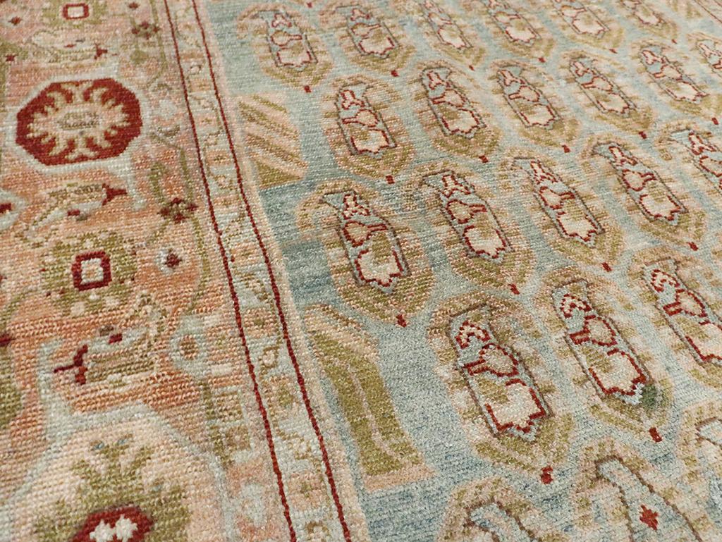 Hand-Knotted Mid-20th Century Persian Malayer Accent Rug For Sale