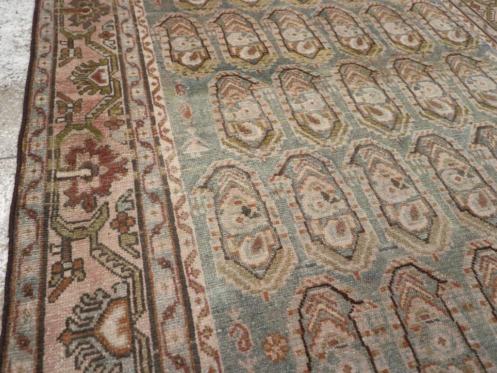 Hand-Knotted Mid-20th Century Persian Malayer Accent Rug For Sale