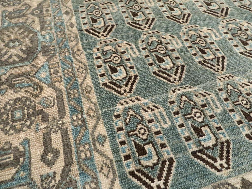 Hand-Knotted Mid-20th Century Persian Malayer Accent Rug For Sale