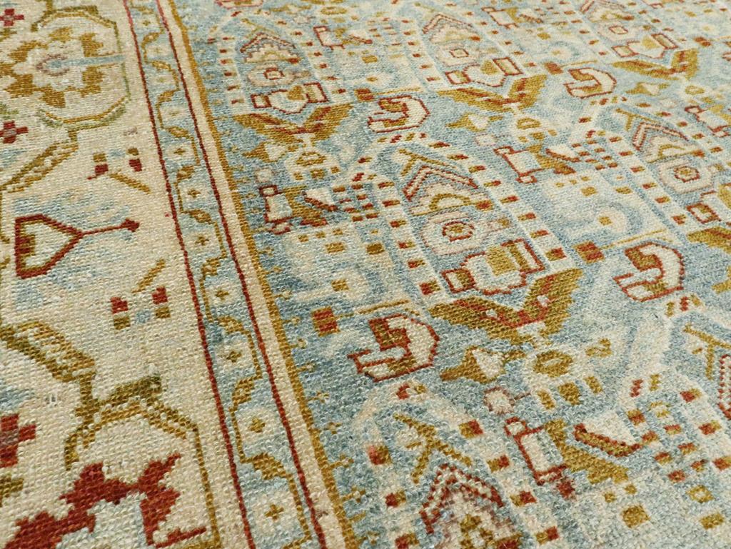Hand-Knotted Mid-20th Century Persian Malayer Accent Rug For Sale