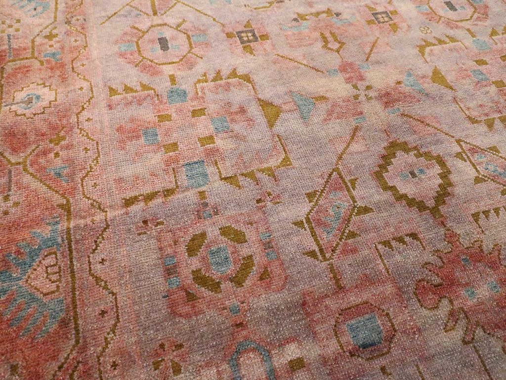 Hand-Knotted Mid-20th Century Persian Malayer Accent Rug For Sale