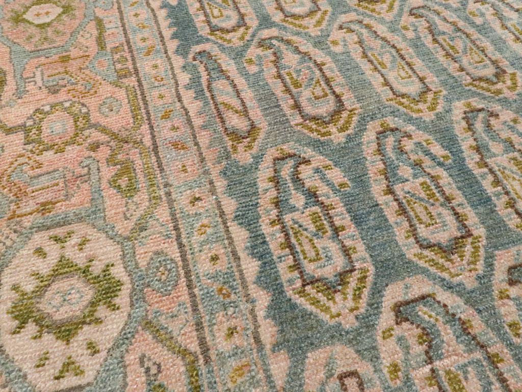 Hand-Knotted Mid-20th Century Persian Malayer Accent Rug For Sale