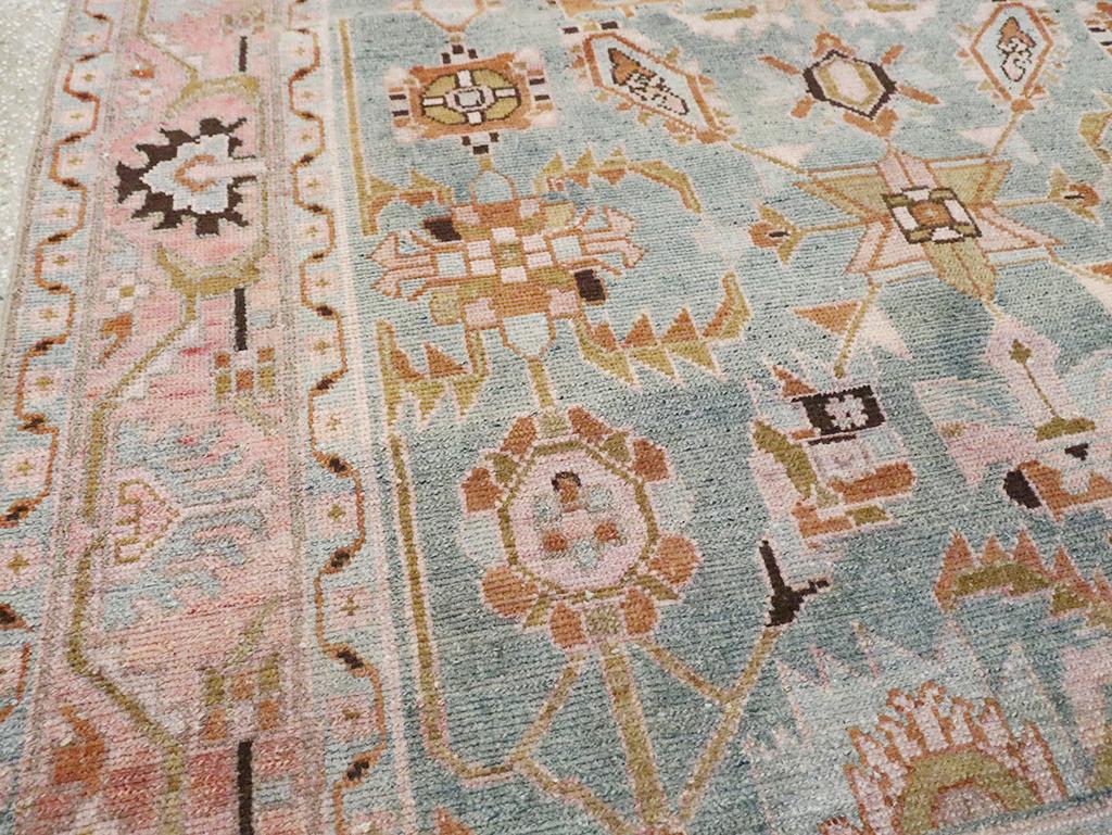 Hand-Knotted Mid-20th Century Persian Malayer Accent Rug For Sale