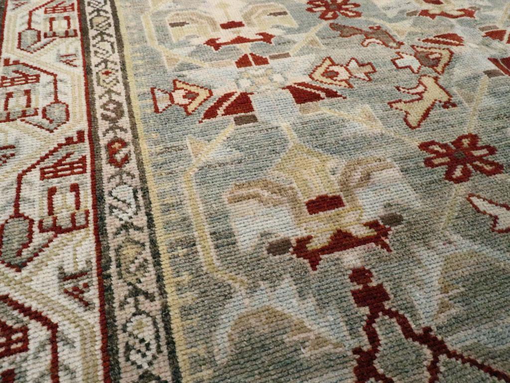 Hand-Knotted Mid-20th Century Persian Malayer Accent Rug For Sale