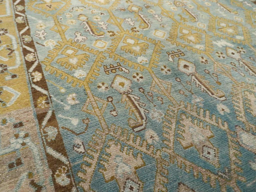 Hand-Knotted Mid-20th Century Persian Malayer Accent Rug For Sale