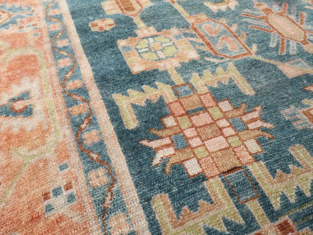 Hand-Knotted Mid-20th Century Persian Malayer Accent Rug For Sale