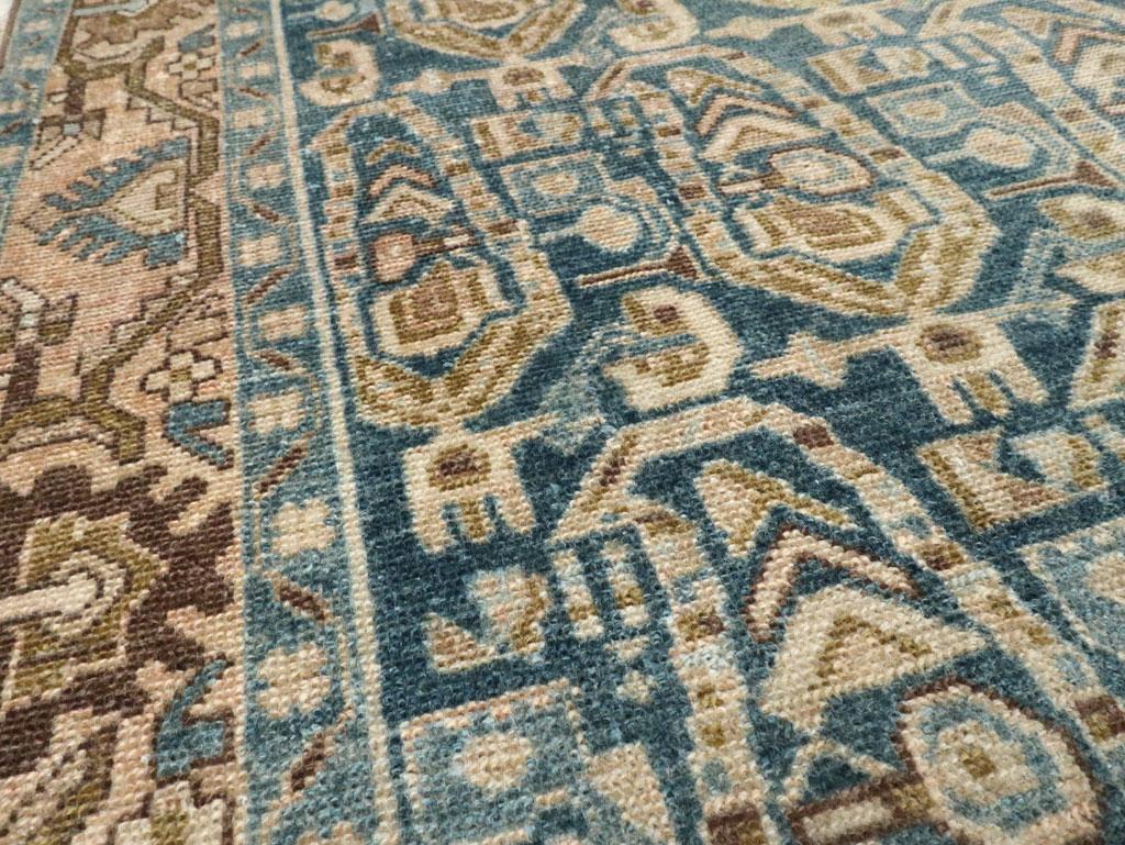 Hand-Knotted Mid-20th Century Persian Malayer Accent Rug For Sale