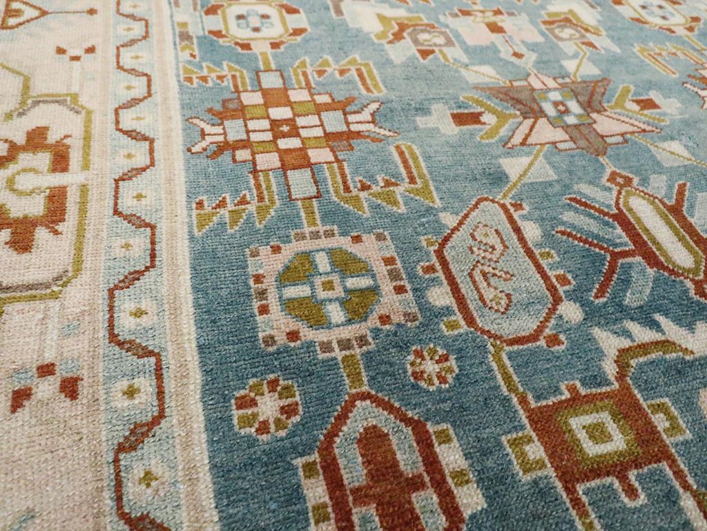 Hand-Knotted Mid-20th Century Persian Malayer Accent Rug For Sale
