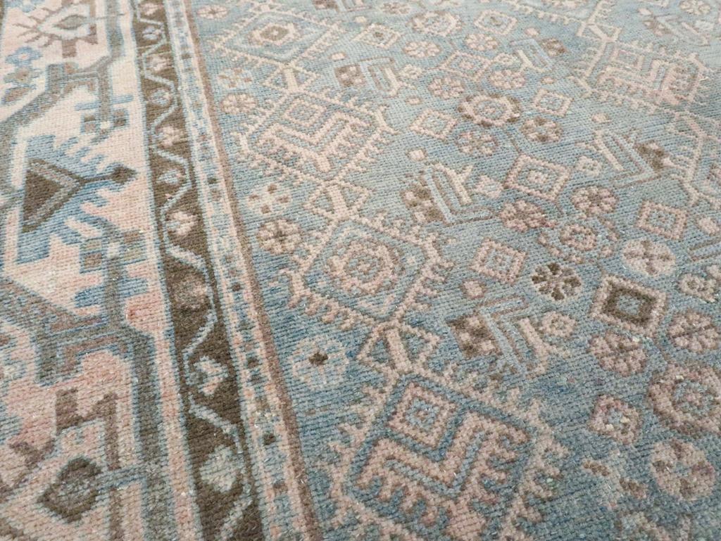 Hand-Knotted Mid-20th Century Persian Malayer Accent Rug For Sale