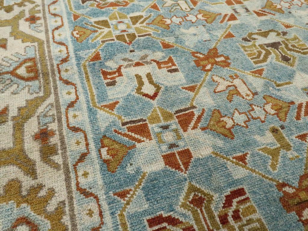 Hand-Knotted Mid-20th Century Persian Malayer Accent Rug For Sale
