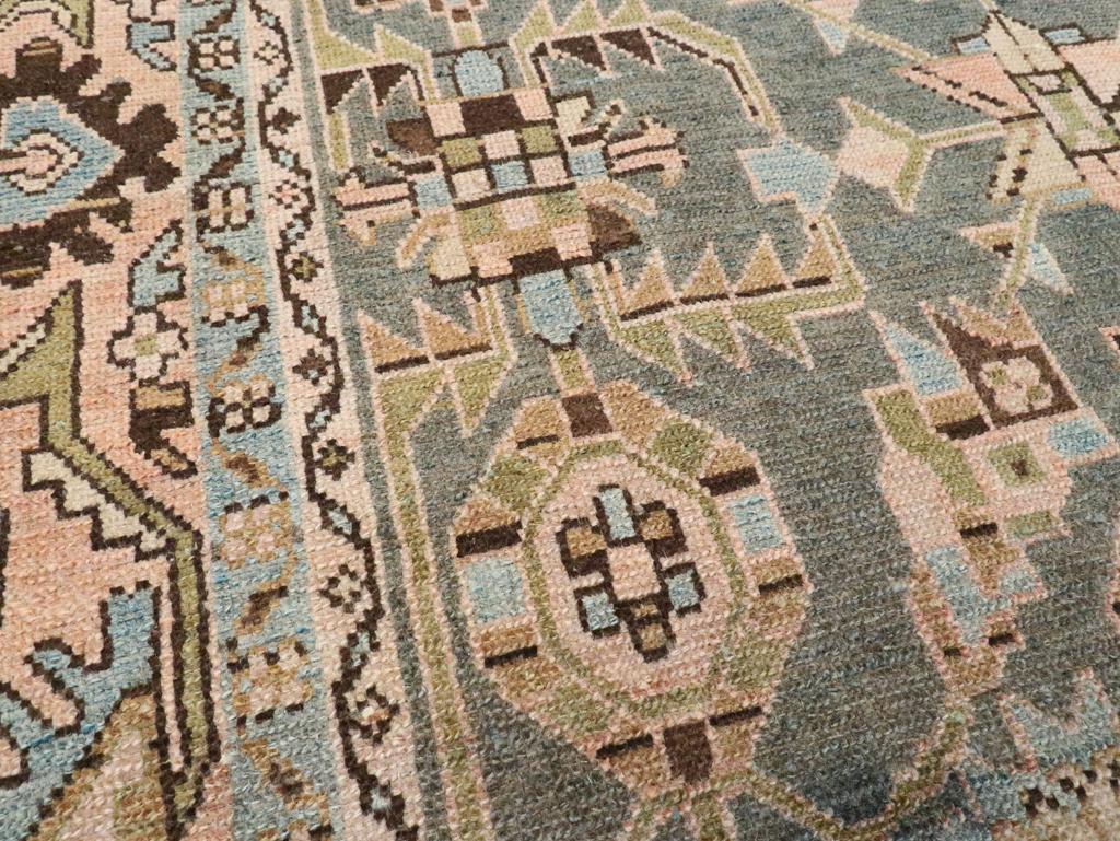 Hand-Knotted Mid-20th Century Persian Malayer Accent Rug For Sale