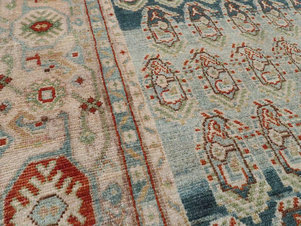 Hand-Knotted Mid-20th Century Persian Malayer Accent Rug For Sale