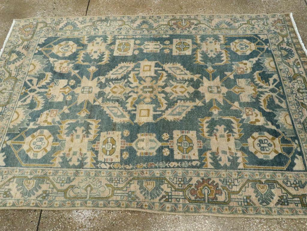 Hand-Knotted Mid-20th Century Persian Malayer Accent Rug For Sale
