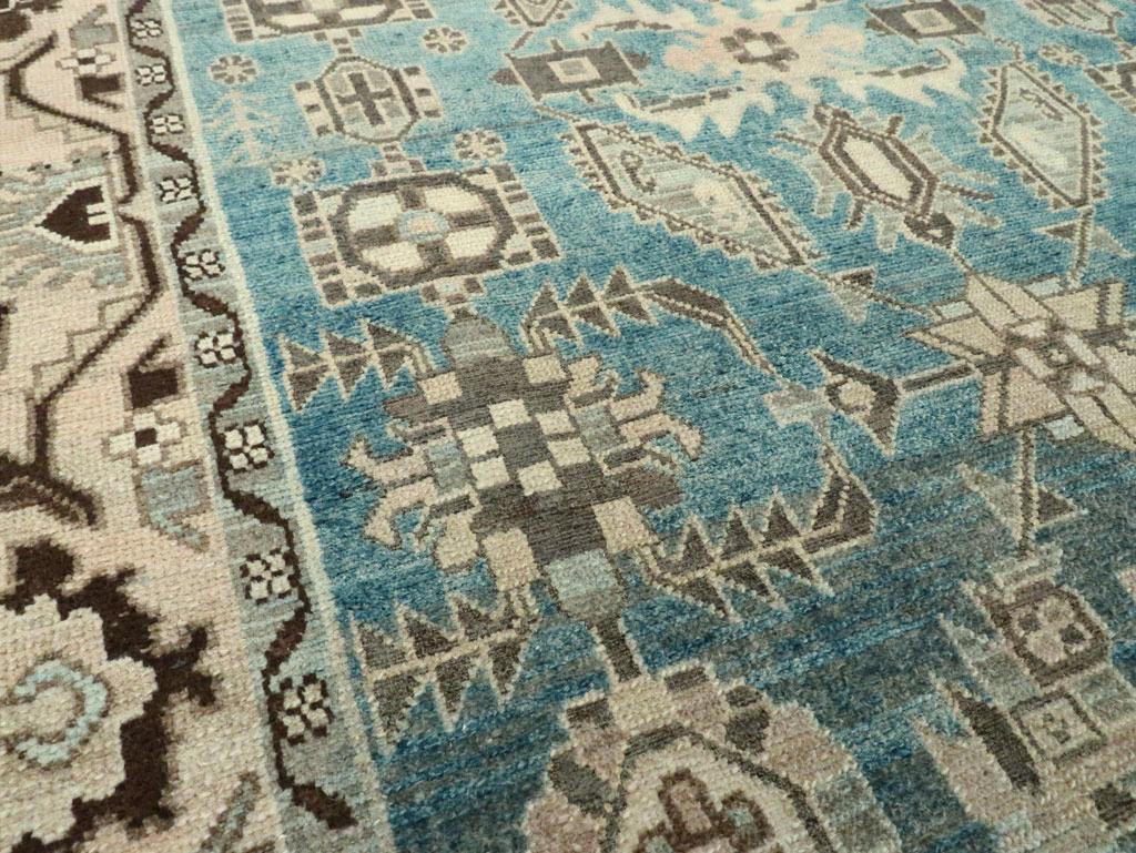 Hand-Knotted Mid-20th Century Persian Malayer Accent Rug For Sale