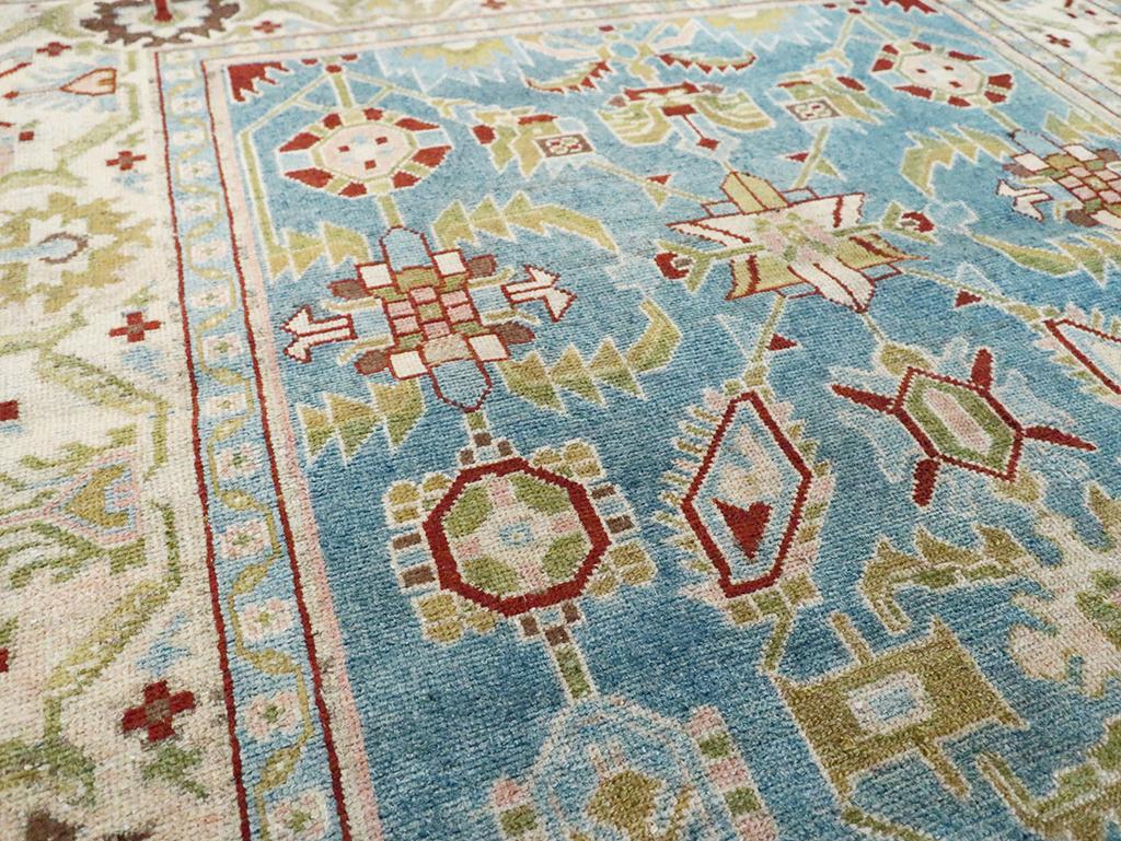 Hand-Knotted Mid-20th Century Persian Malayer Accent Rug For Sale