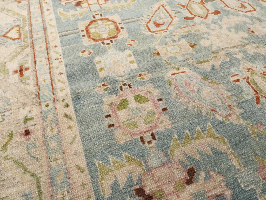 Hand-Knotted Mid-20th Century Persian Malayer Accent Rug For Sale