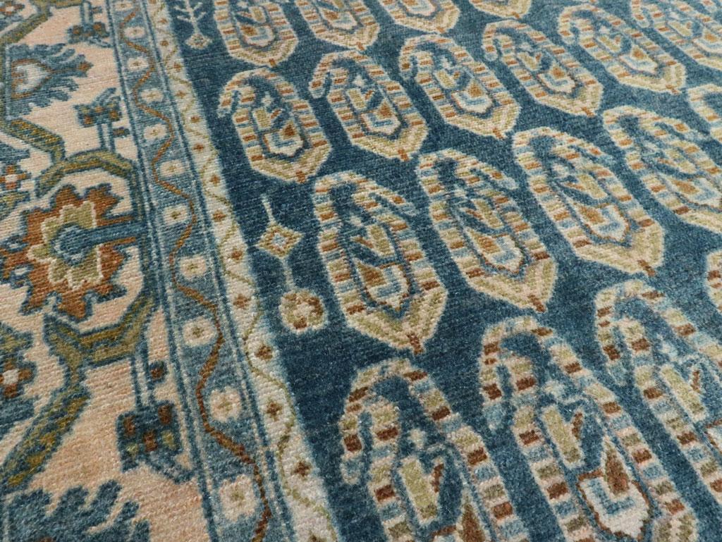 Hand-Knotted Mid-20th Century Persian Malayer Accent Rug For Sale