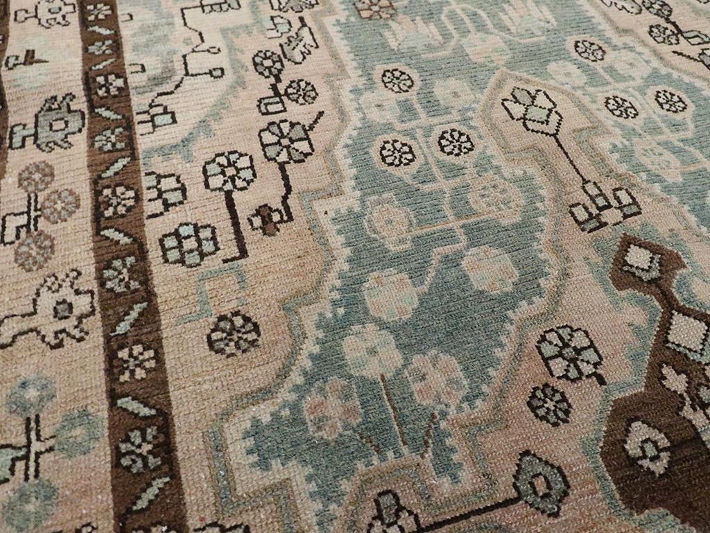 Hand-Knotted Mid-20th Century Persian Malayer Accent Rug For Sale