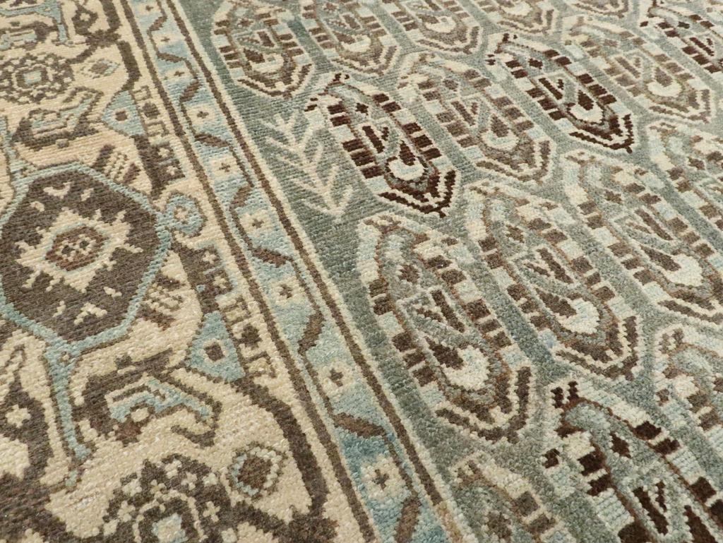Hand-Knotted Mid-20th Century Persian Malayer Accent Rug For Sale