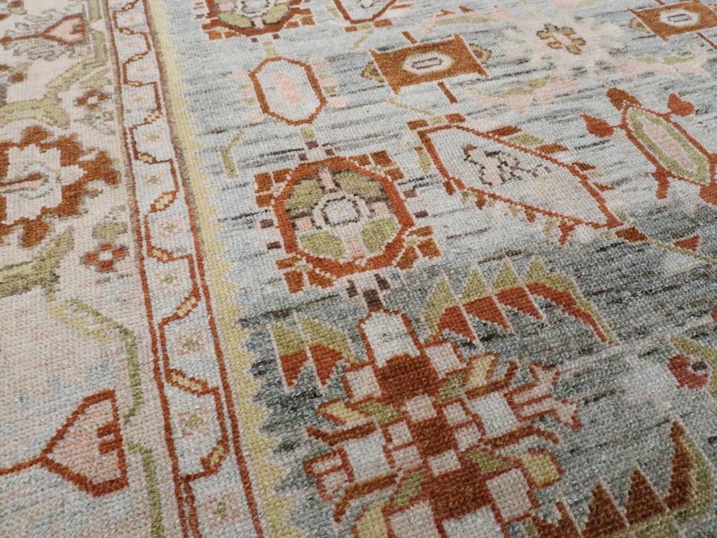 Hand-Knotted Mid-20th Century Persian Malayer Accent Rug For Sale