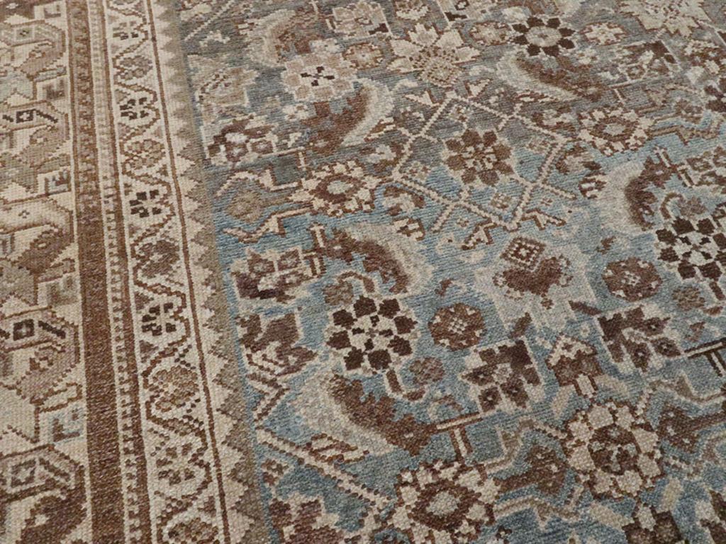 Hand-Knotted Mid-20th Century Persian Malayer Accent Rug For Sale
