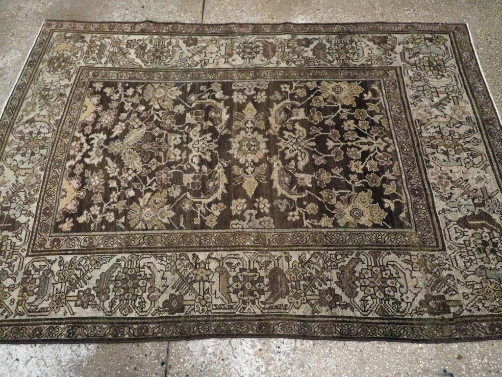 Annodato a mano Tappeto d'accento persiano Malayer della metà del XX secolo in vendita