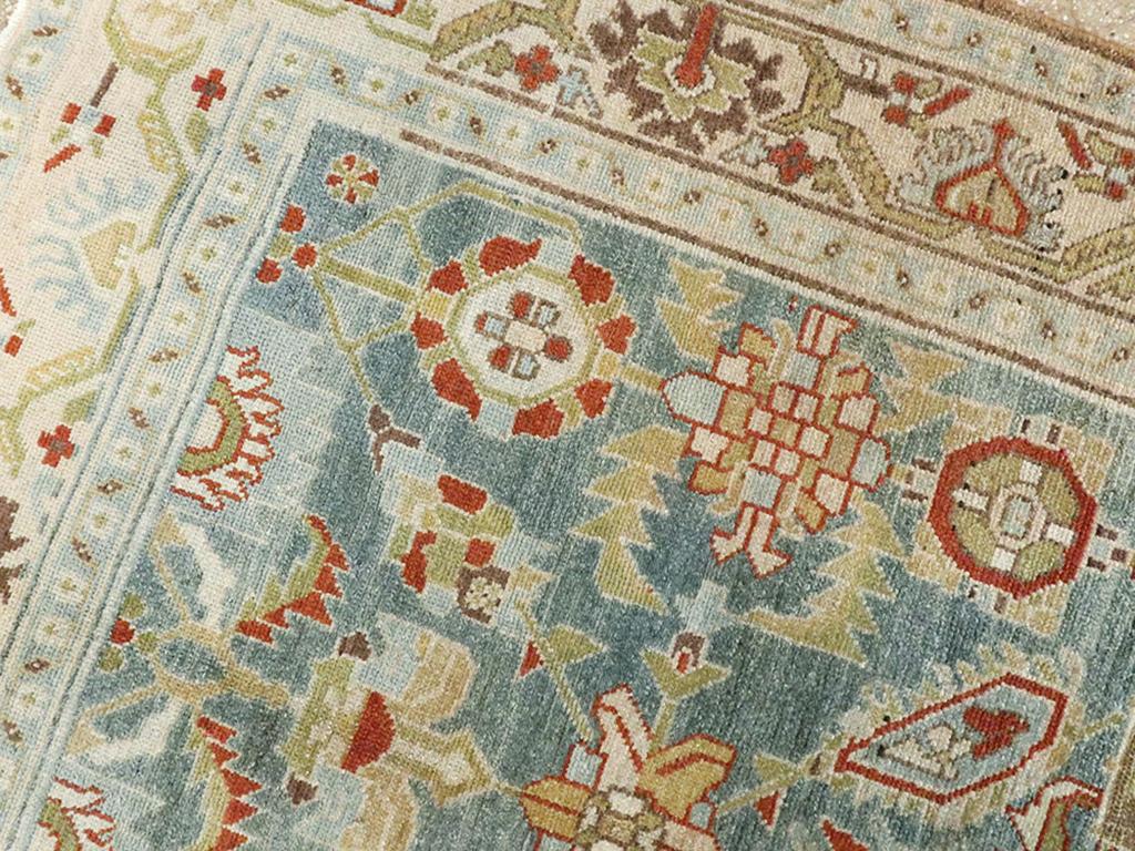 Annodato a mano Tappeto d'accento persiano Malayer della metà del XX secolo in vendita