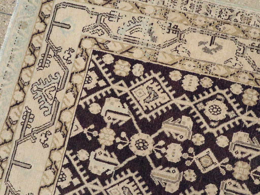 Annodato a mano Tappeto d'accento persiano Malayer della metà del XX secolo in vendita