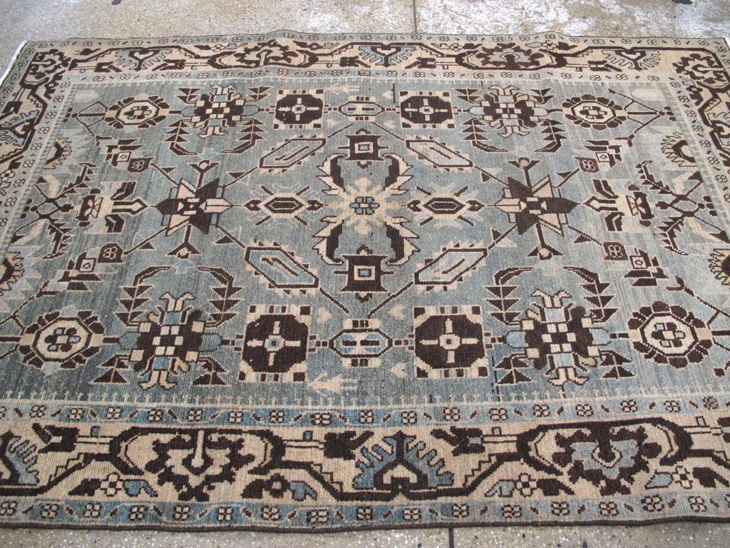 Noué à la main Mid-20th Century Persian Malayer Accent Rug en vente