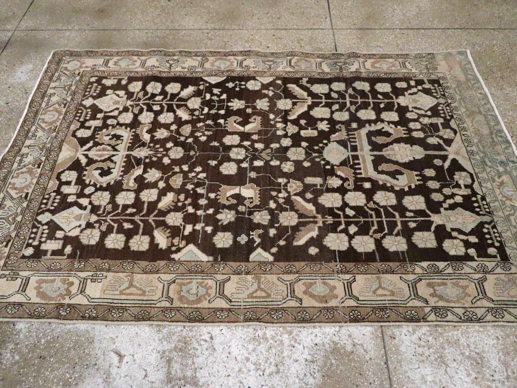Annodato a mano Tappeto d'accento persiano Malayer della metà del XX secolo in vendita
