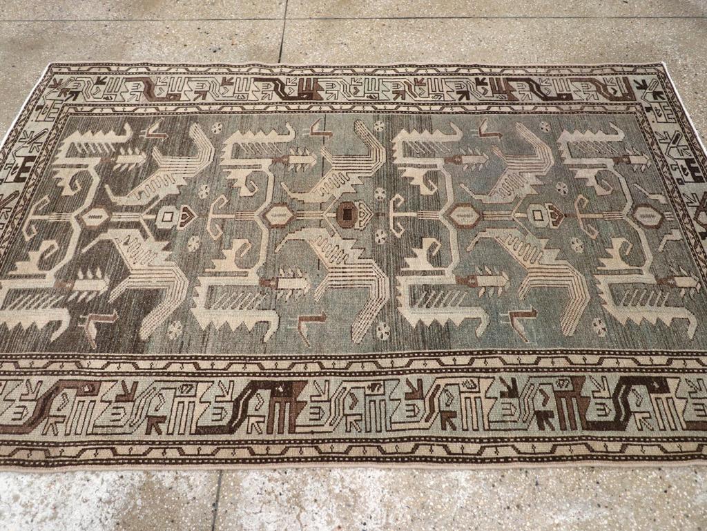 Noué à la main Tapis persan Malayer d'accentuation du milieu du 20e siècle en vente