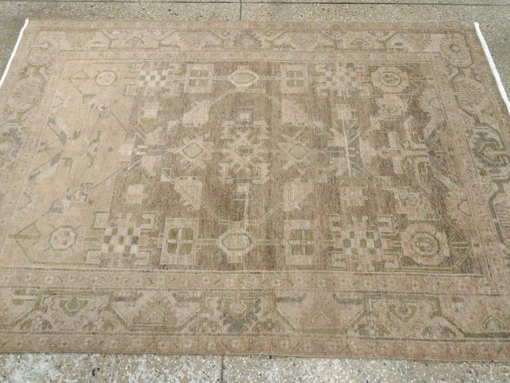 Mid-20th Century Persian Malayer Accent Rug In Excellent Condition For Sale In New York, NY