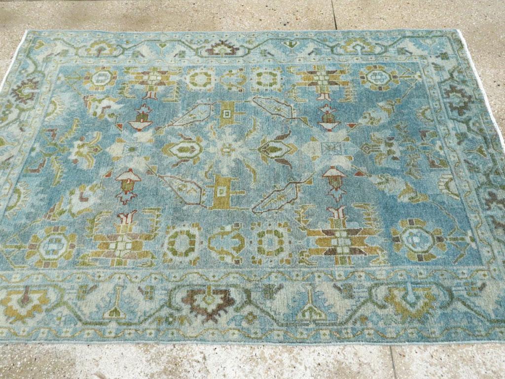 Mid-20th Century Persian Malayer Accent Rug In Excellent Condition For Sale In New York, NY