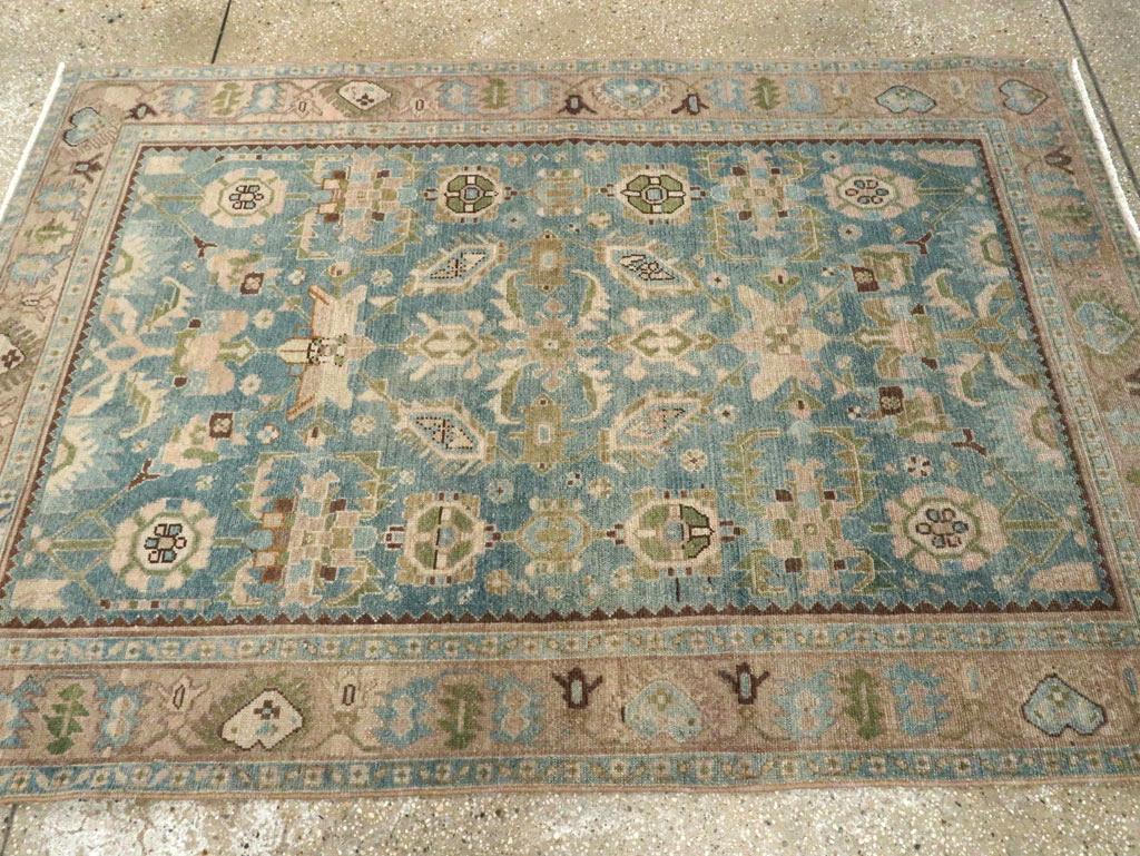 Mid-20th Century Persian Malayer Accent Rug In Excellent Condition For Sale In New York, NY