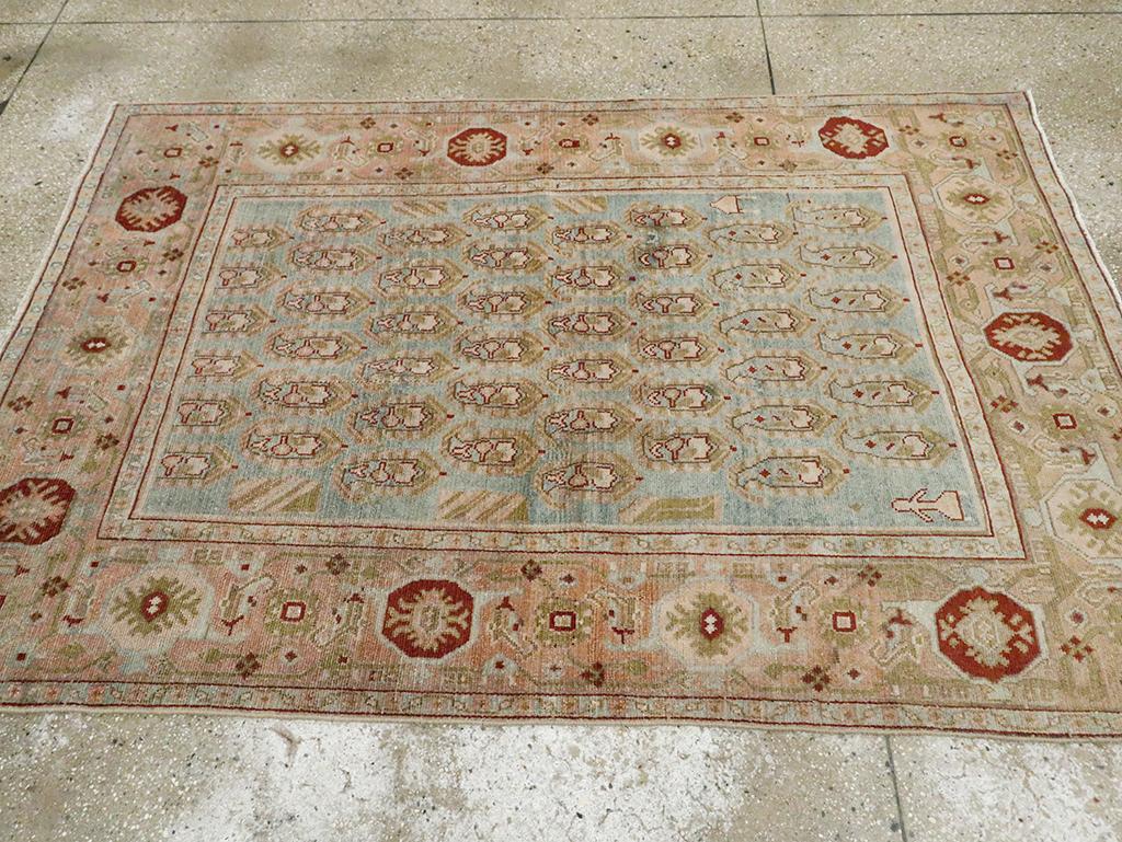 Mid-20th Century Persian Malayer Accent Rug In Excellent Condition For Sale In New York, NY