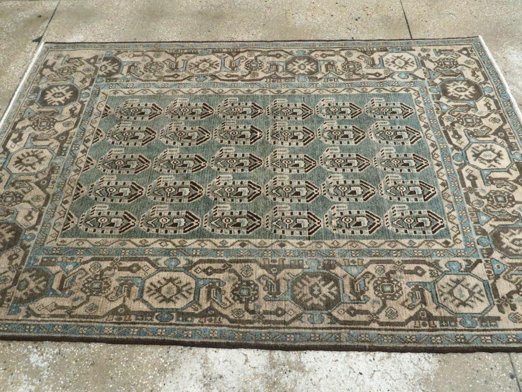 Mid-20th Century Persian Malayer Accent Rug In Excellent Condition For Sale In New York, NY