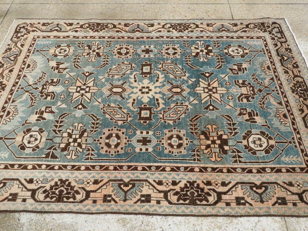 Mid-20th Century Persian Malayer Accent Rug In Excellent Condition For Sale In New York, NY