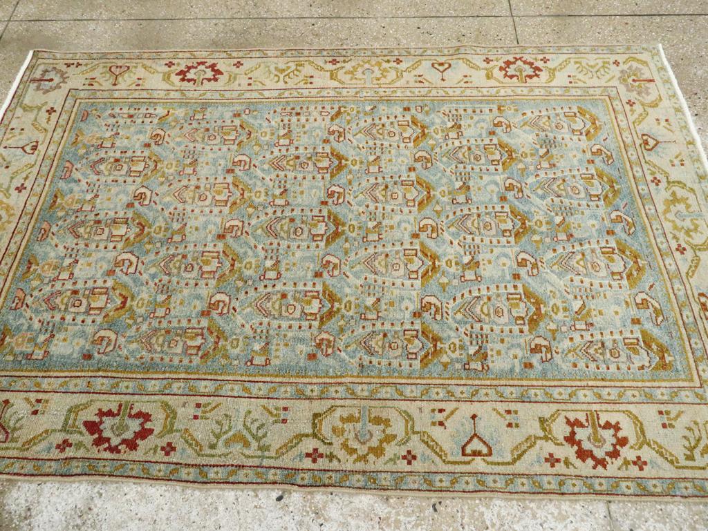 Mid-20th Century Persian Malayer Accent Rug In Excellent Condition For Sale In New York, NY
