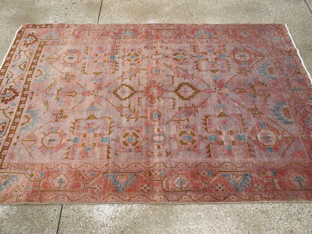 Mid-20th Century Persian Malayer Accent Rug In Excellent Condition For Sale In New York, NY